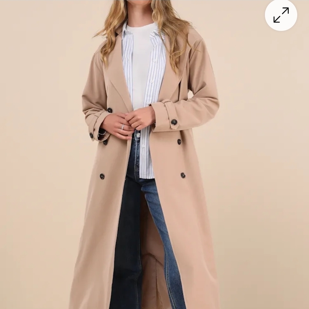 Lulu's Elevated Weather Beige Belted Trench Coat
